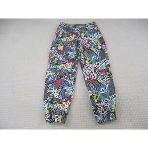 V.I.P Pants Womens‎ 7/28 Black Letter Print All Over Joggers Casual Streetwear
